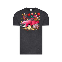 Vintage Black Valentine's Day Truck Farm Animals Vintage Tee - FaDigitalArtStudio