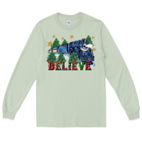 Matcha believe polar express christmas trees Long Sleeve Tee - FaDigitalArtStudio