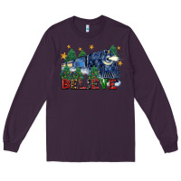 Plum believe polar express christmas trees Long Sleeve Tee - FaDigitalArtStudio