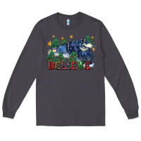 Smoke believe polar express christmas trees Long Sleeve Tee - FaDigitalArtStudio