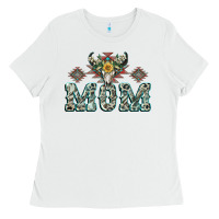 White Mom with Cow skull Mother's Day Ladies Tee - CowGirlArtShop