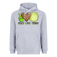 Heather Grey peace love tennis Heavyweight Hoodie - AdoDesignShop