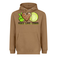 Toasted Coconut peace love tennis Heavyweight Hoodie - AdoDesignShop