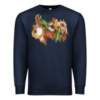 Navy horseshoe cowhide cactus patch Premium Sweatshirt - AdoDesignShop