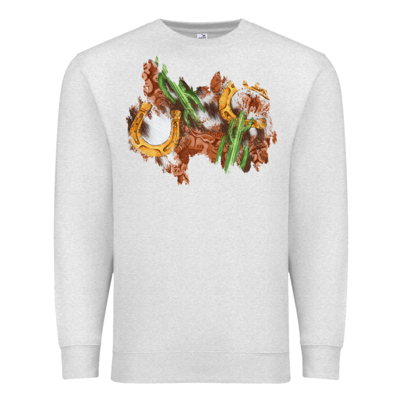 Horseshoe Cowhide Cactus Patch Premium Sweatshirt by AdoDesignShop | Teevron