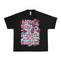 Black My God is stronger than Cancer Urban Heavy Tee - FaDigitalArtStudio