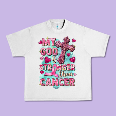 My God Is Stronger Than Cancer Urban Heavy Tee Designed By Fadigitalartstudio