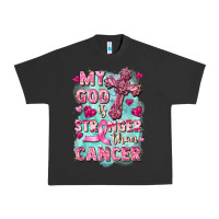 Pigment Black My God is stronger than Cancer Urban Heavy Tee - FaDigitalArtStudio