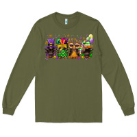 Army Green mardi gras afro gnomies Long Sleeve Tee - FaDigitalArtStudio