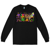 Black mardi gras afro gnomies Long Sleeve Tee - FaDigitalArtStudio