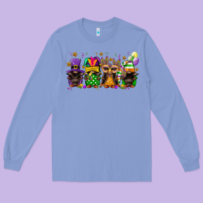 Mardi Gras Afro Gnomies Long Sleeve Tee Designed By Fadigitalartstudio