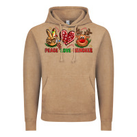 Peace Love Reindeer Christmas Vintage Hoodie | Teevron