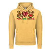 Vintage Mustard Peace Love Reindeer Christmas Vintage Hoodie - BundleAndBundleShop