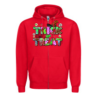 Red trıck or treat Zipper Hoodie - AdoDesignShop