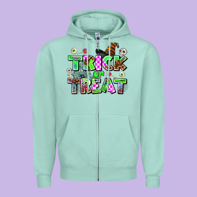 Trıck Or Treat Zipper Hoodie Designed By Adodesignshop