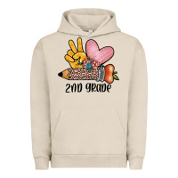 Pigment French Oak peace love 2nd grade Urban Hoodie - JahusDesignShop