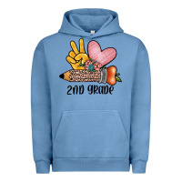 Pigment Pebble Blue peace love 2nd grade Urban Hoodie - JahusDesignShop