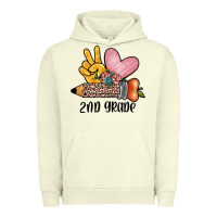 Pigment Pistachio peace love 2nd grade Urban Hoodie - JahusDesignShop