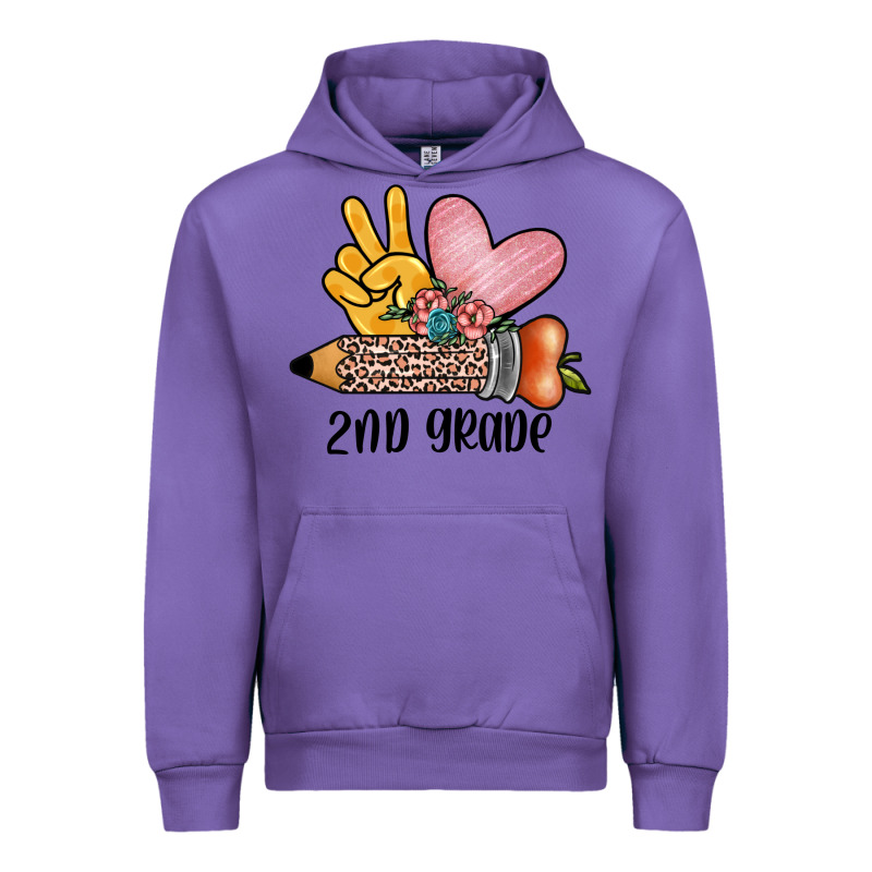 Peace Love 2nd Grade Urban Hoodie by JahusDesignShop | Teevron