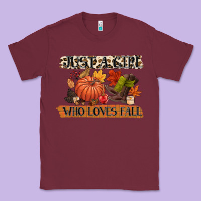 Just A Girl Who Loves Fall Classic Tee Designed By Cowgirlartshop