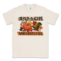 Natural just a girl who loves fall Classic Tee - CowGirlArtShop