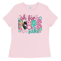 Bubblegum Pink Oh for peeps sake cowhide Easter Day Ladies Tee - HowdyJamesFarm