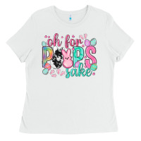White Oh for peeps sake cowhide Easter Day Ladies Tee - HowdyJamesFarm