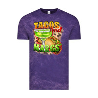 Cloud Purple Tacos and margs Vintage Tee - FaDigitalArtStudio