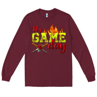 Burgundy It's Game Day Softball Long Sleeve Tee - BundleAndBundleShop