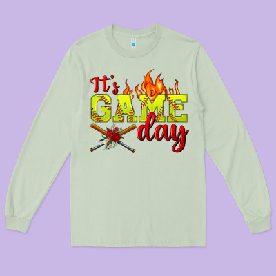 It's Game Day Softball Long Sleeve Tee Designed By Bundleandbundleshop