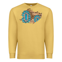 Antique Gold gemstone wood leopard patch Premium Sweatshirt - AdoDesignShop