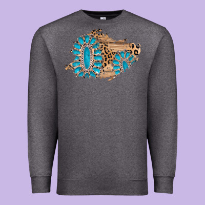Gemstone Wood Leopard Patch Premium Sweatshirt Designed By Adodesignshop