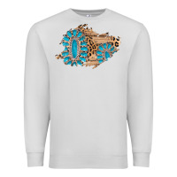 Dove Grey gemstone wood leopard patch Premium Sweatshirt - AdoDesignShop