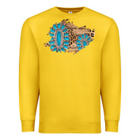 Lemon gemstone wood leopard patch Premium Sweatshirt - AdoDesignShop
