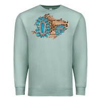 Seafoam gemstone wood leopard patch Premium Sweatshirt - AdoDesignShop
