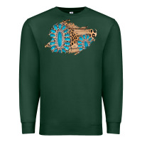 Sports Green gemstone wood leopard patch Premium Sweatshirt - AdoDesignShop