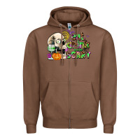 Chestnut eat drınk and be scary Zipper Hoodie - AdoDesignShop