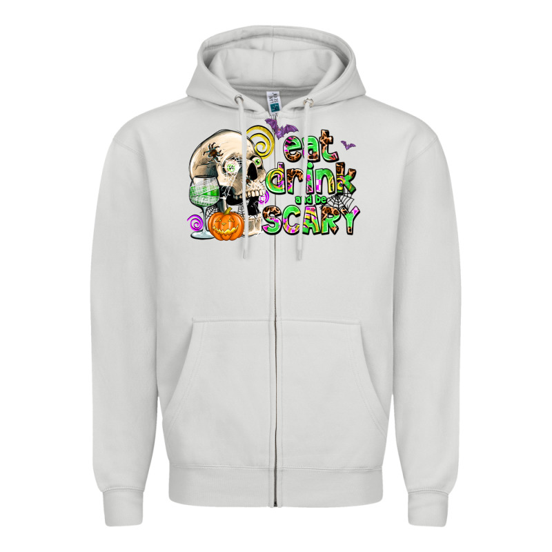 Eat Drınk And Be Scary Zipper Hoodie by AdoDesignShop | Teevron