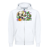 White eat drınk and be scary Zipper Hoodie - AdoDesignShop