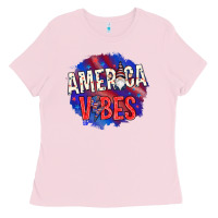 Bubblegum Pink America vibes with gnome Ladies Tee - HowdyJamesFarm