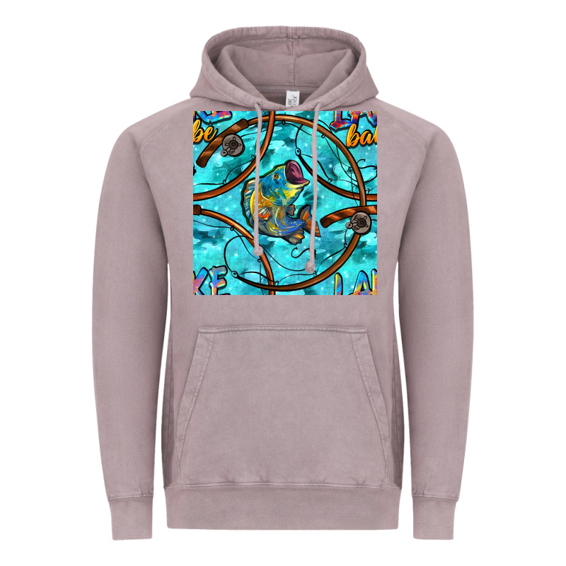 Lake Babe And Fish With Camouflage Seamless Pattern Vintage Hoodie by BundleAndBundleShop | Teevron
