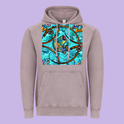 Lake Babe And Fish With Camouflage Seamless Pattern Vintage Hoodie Designed By Bundleandbundleshop
