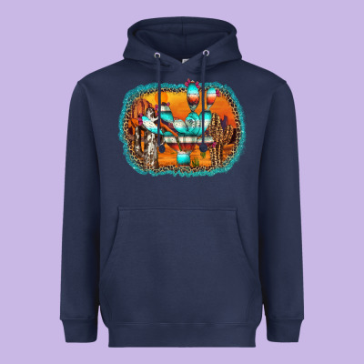Western Cactus Heavyweight Hoodie Designed By Adodesignshop