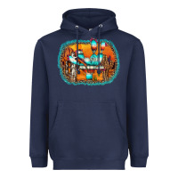 Navy western cactus Heavyweight Hoodie - AdoDesignShop