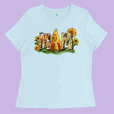 Mom Gnome Sunflower Ladies Tee Designed By Cowgirlartshop