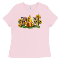 Bubblegum Pink Mom gnome sunflower Ladies Tee - CowGirlArtShop