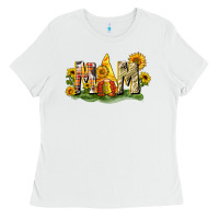 White Mom gnome sunflower Ladies Tee - CowGirlArtShop