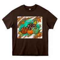 Chocolate Brown happy fall Heavy Core Tee - TumblerDesignByShophia