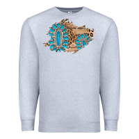 Heather Grey gemstone wood leopard patch Premium Sweatshirt - AdoDesignShop