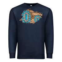Navy gemstone wood leopard patch Premium Sweatshirt - AdoDesignShop